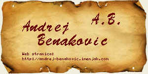 Andrej Benaković vizit kartica